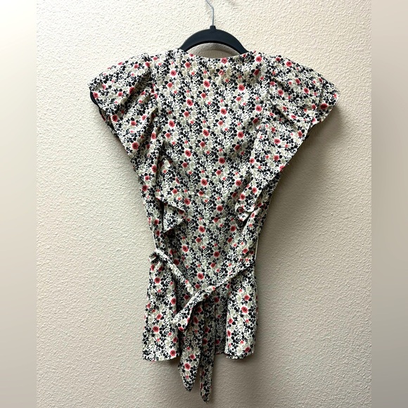 Max Studio Cottagecore feel ruffled Belted top ruffled hemline size XS - Picture 3 of 6